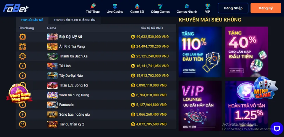 Các cấp độ VIP khác nhau trong chương trình daga68 khuyến mãi